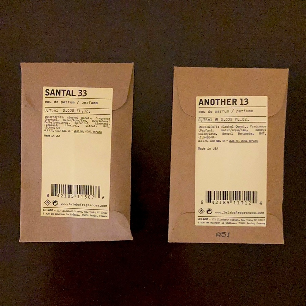 Bundle of 2 Le Labo Fragrance Samples